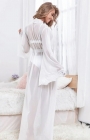 ROBE LUXO TULE E RENDA LONGO, MANGA BOCA DE SINO CÓD. 9011 G/GG