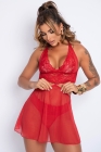 KIT 2 EM 1 -- CAMISOLA E CONJUNTO EM RENDA E TULE COM TRANSPARENCIA - VERSATILIDADE SENSUAL Ref.: 839